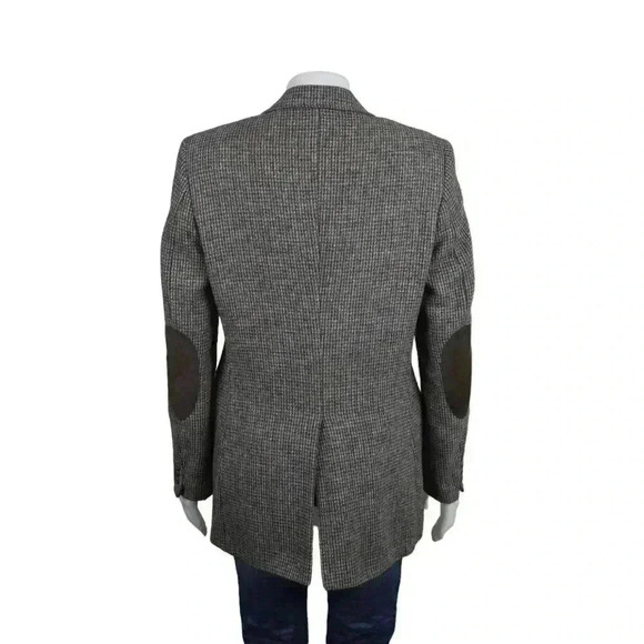 Vintage Harris Tweed Wool Menswear Oversized Blazer Jacket Boyfriend Brown - Picture 7 of 15